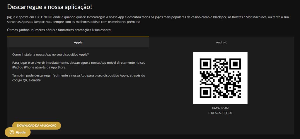 QR code para baixar o app Estoril Sol Casinos