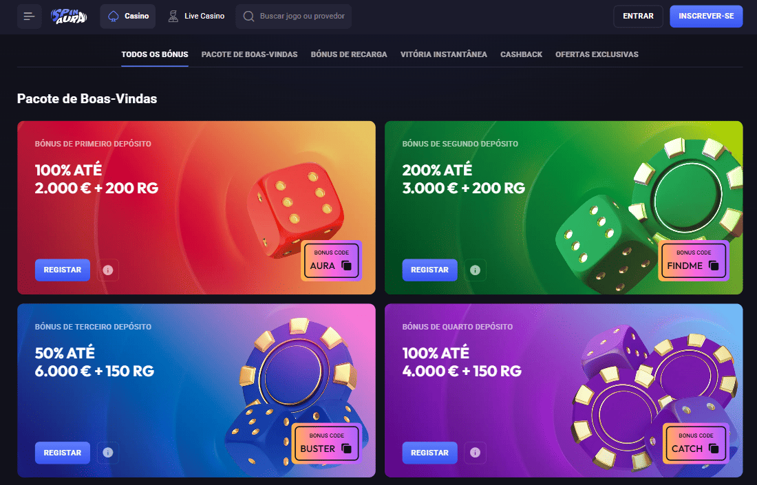 Spin Aura com os melhores bónus para portugueses